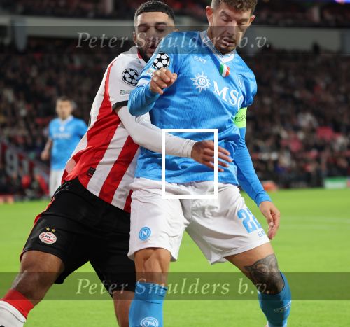 Eindhoven, 21 Oktober 2025
CL Wedstrijd PSV-Napolie, eindstand 6-2
Ismael Saibari met Giovanni Di Lorenzo