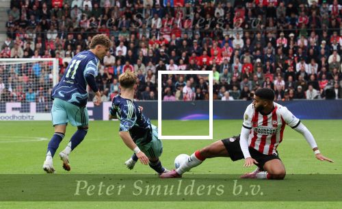 Eindhoven, 21 September 2025
PSV-AJAX, Eindstand 2-2
Kompetitie seizoen 2025-2026
Ismael Saibari met Oliver Edvardsen