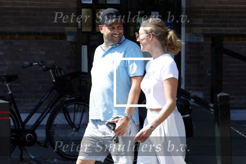 Baarn 11 augustus 2025
Jamie Kames met haar nieuwe vriend Jeffrey Erens (Vieze Jack ) bij eethuys Generaal in Baarn .