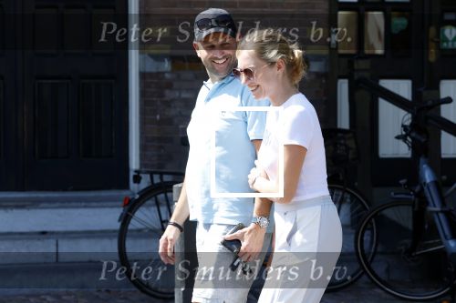 Baarn 11 augustus 2025
Jamie Kames met haar nieuwe vriend Jeffrey Erens (Vieze Jack ) bij eethuys Generaal in Baarn .