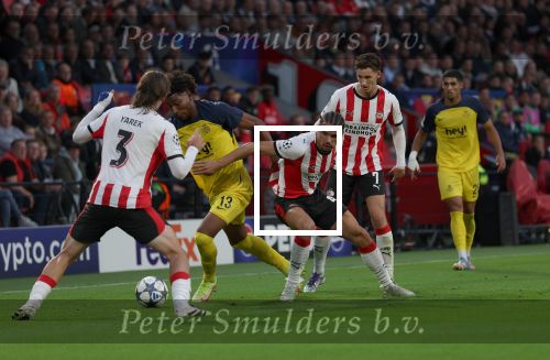 Eindhoven, 16 September 2025
CL wedstrijd PSV-Union Saint-Gilloise, eindsatnd 1-3
Kevin Rodriguez  Yarek Gasiorowski Armando Obispo Ruben v Bommel