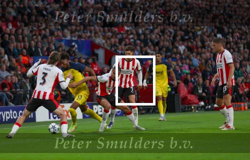 Eindhoven, 16 September 2025
CL wedstrijd PSV-Union Saint-Gilloise, eindsatnd 1-3
Kevin Rodriguez  Yarek Gasiorowski Armando Obispo Ruben v Bommel en Joey Veerman