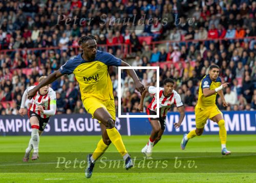 Eindhoven, 16 September 2025
CL wedstrijd PSV-Union Saint-Gilloise, eindsatnd 1-3
Promise Akinpelu verzilvert penalty 0-1