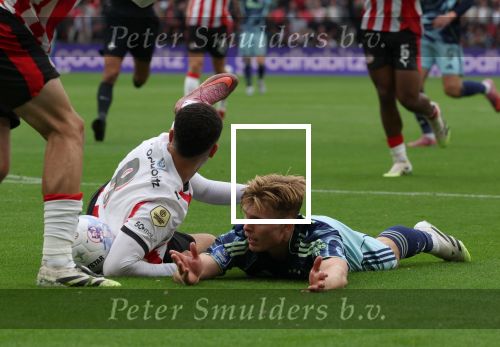 Eindhoven, 21 September 2025
PSV-AJAX, Eindstand 2-2
Kompetitie seizoen 2025-2026
Sergino Dest met Oliver Edvardsen