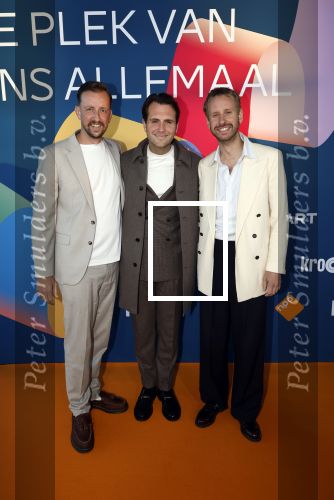 Hilversum 9 september 2025
NPO najaarspresentatie bij beeld en geluid . 
Stijn v Vliet Tobias Camman en Daan Boom