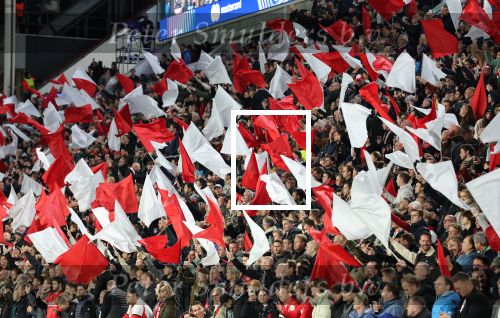 Eindhoven, 21 Oktober 2025
CL Wedstrijd PSV-Napolie, eindstand 6-2
Veel sfeer en vlaggen bij PSV Supporters