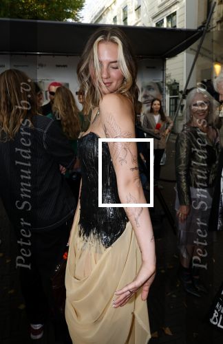 Den Haag 3 september 2025
Premiere Goldband in Pathe Buitenhof Den Haag . Maan met nep tatoo\'s