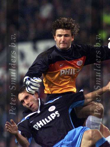 Eindhoven 26 oktober 1999
Wedstrijd in de Championsleague tussen PSV-Bayern Munchen, eindstand 2-1
Ronald Waterreus en Jurgen Dirkx