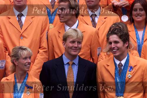 Den Haag 4 oktober 2000
Huldiging van de medaillewinnars  Olympische spelen door Koningin Beatrix en Prins Willem Alexander.
Anky v Grunsven.