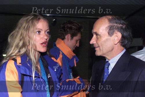 Eindhoven 3 oktober 2000
Huldiging Eindhovense olympische medaillewinnaars
INGE DE BRUIN met de commissaris van de koningin Frank Houben