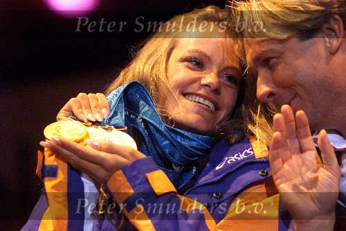 Eindhoven 3 oktober 2000
Huldiging Eindhovense olympische medaillewinnaars
INGE DE BRUIJN met Hans Kraaij Jr.
