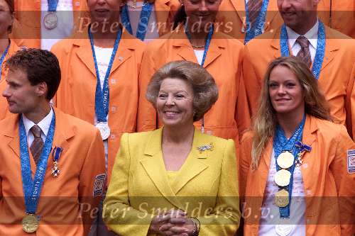 Den Haag 4 oktober 2000
Huldiging van de medaillewinnars  Olympische spelen door Koningin Beatrix en Prins Willem Alexander.
Inge de Bruijn