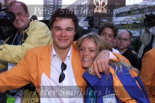 Eindhoven 3 oktober 2000
Huldiging Eindhovense olympische medaillewinnaars
Inge de Bruijn en Jacco Verhaeren