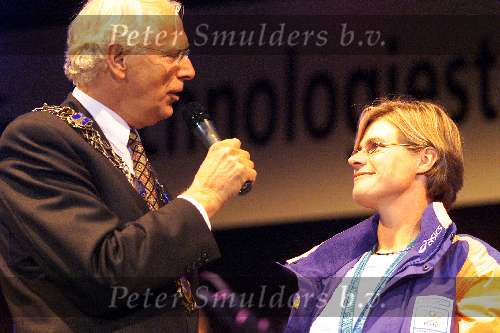 Eindhoven 3 oktober 2000
Huldiging Eindhovense olympische medaillewinnaars
Burgemeester Rein Welschen