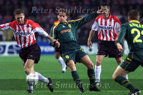 Eindhoven, 24 oktober 2001
5e wedstrijd van PSV in de championsleague tussen PSV-FC Nantes, eindstand
Dennis Rommedahl