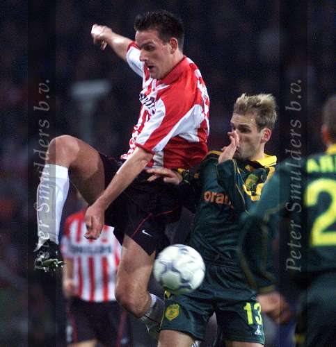 Eindhoven, 24 oktober 2001
5e wedstrijd van PSV in de championsleague tussen PSV-FC Nantes, eindstand 0-0
Jan Vennegoor of Hesselink