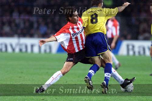 Eindhoven 27 oktober 2001
PSV-RKC 2-0
John de Jong en Zelco Petrovic