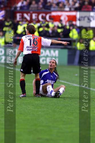 Rotterdam, 28 Oktober 2001
Feyenoord-FC Utrecht, eindstand 4-1
Op de foto Stijn Vreven samen met Smolarek