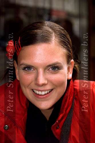AMSTERDAM 11 OKTOBER 2001
Diner voor War Child in restaurant de Ondeugd.
Tamara Brinkman  op de fiets