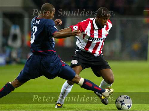 Eindhoven, 25 september 2002
PSV- Asenal FC , tweede wedstrijd in de championsleague
Eindstand 0-4
Leandro contra Ashley Cole