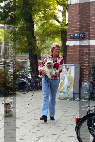 Amsterdam 3 oktober 2003
Simone Kleinsma met hondjes