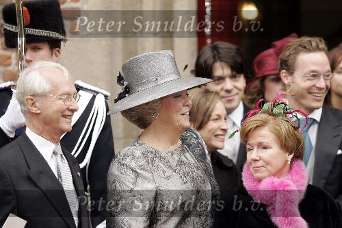 Naarden 22 oktober 2005
Huwelijk van Prins Floris en Prinses Aimee in kerk Naarden.
Koningin Beatrix Prins Carlo Hugo Prinses Christina en Prinses Margarita