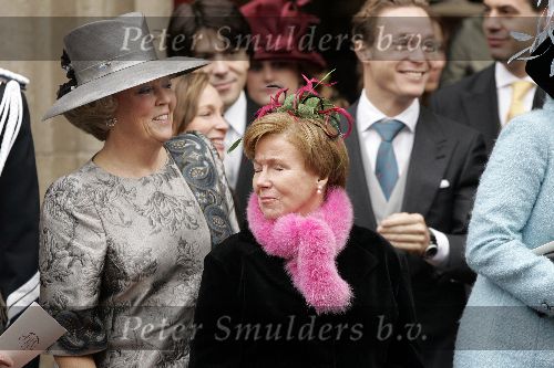 Naarden 22 oktober 2005
Huwelijk van Prins Floris en Prinses Aimee in kerk Naarden.
Koningin Beatrix Prins Carlo Hugo Prinses Christina en Prinses Margarita