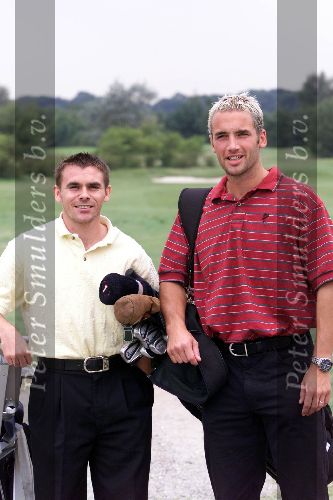 Groesbeek 31 Augustus 1999 Golfbaan Het Rijck van Nijmegen
Golfwedstrijd met bekende sportmensen
Mitchell v d Gaag met zijn golftas