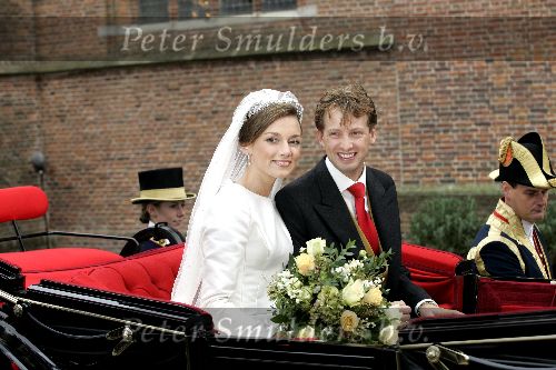 Naarden 22 oktober 2005
Trouwen Prins Floris en Aimee Sohngen in kerk naarden Vesting. 
Prinses Aimee