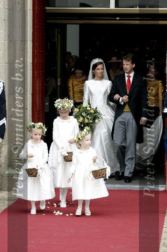Naarden 22 oktober 2005
Trouwen Prins Floris en Aimee Sohngen in kerk naarden Vesting. 
Prinses Aimee