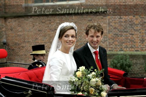 Naarden 22 oktober 2005
Trouwen Prins Floris en Aimee Sohngen in kerk naarden Vesting. 
Prinses Aimee
