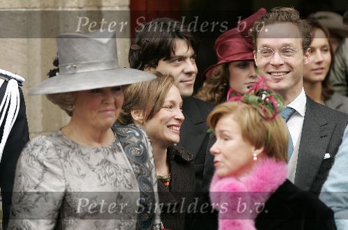 Naarden 22 oktober 2005
Huwelijk van Prins Floris en Prinses Aimee in kerk Naarden.
Prinses Margarita en Koningin Beatrix en prins Jaime