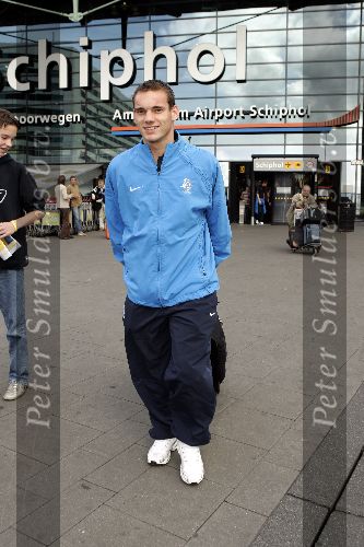 Amsterdam 9 oktober 2005
Aankomst Nederlands elftal op schiphol na kwalificatie WK
Wesley Sneijder