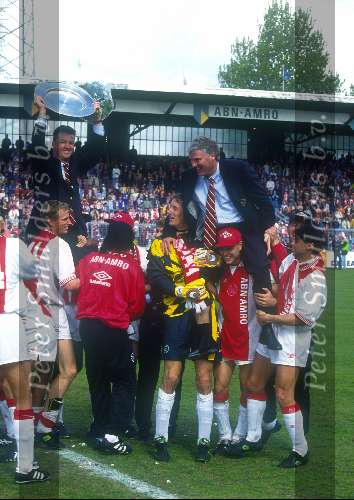 Gerard v d Lem en Louis v Gaal tijdens kampioensschap AJAX