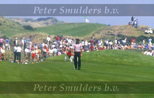 Greg Norman tijdens de Dutch open 1992 in Noordwijk
Golfen