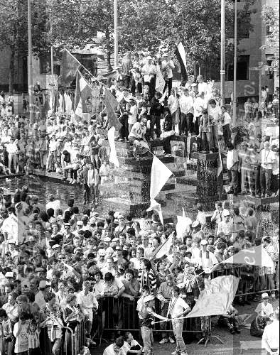 Gemeentehuis Eindhoven 26 mei 1988
Huldiging PSV voor het europees Kampioenschap voor kampioenen