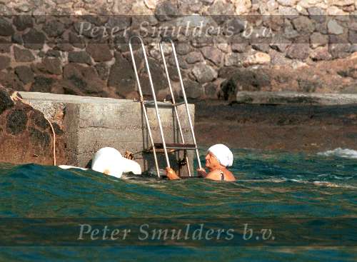 Porte Ercole 27 Juli 1996
Prinses Juliana zwemmend in zee