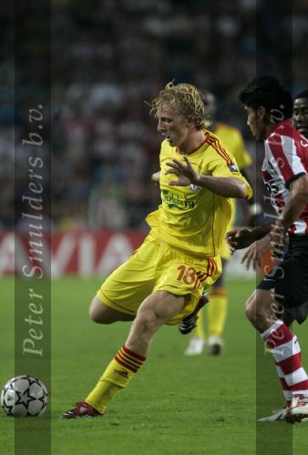 Eindhoven, 12 September 2006 PSV-FC Liverpool. 1e wedstrijd in de Champions League Seizoen 2006/2007 eindstand 0-0
Dirk Kuyt in zijn eerste CL wedstrijd voor FC Liverpool