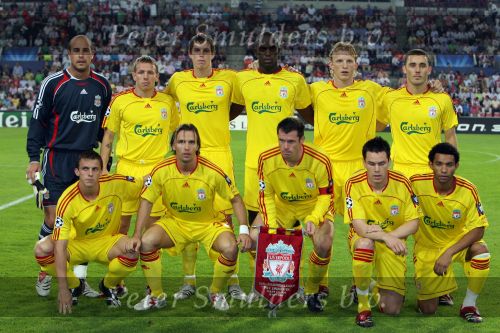Eindhoven, 12 September 2006 Eerste wedstrijd ChampionsLeague Seizoen 2006/2007 eindstand 0-0
Elftal van FC Liverpool met o.a. Boudewijn Zenden en Dirk Kuyt