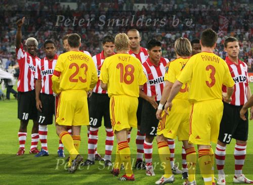 Eindhoven, 12 September 2006 Eerste wedstrijd ChampionsLeague Seizoen 2006/2007 eindstand 0-0
Elftal van FC Liverpool met o.a. Boudewijn Zenden en Dirk Kuyt