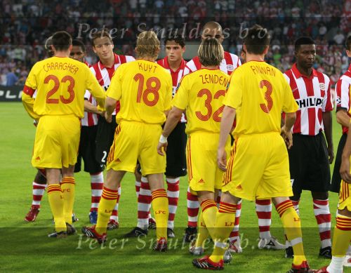 Eindhoven, 12 September 2006 Eerste wedstrijd ChampionsLeague Seizoen 2006/2007 eindstand 0-0
Elftal van FC Liverpool met o.a. Boudewijn Zenden en Dirk Kuyt
