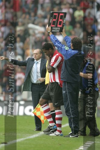 Eindhoven, 17 September 2006
Kompetitiewedstrijd PSV-Feyenoord, eindstand 2-1
Patrick Kluivert zijn eerste wedstrijd als invaller