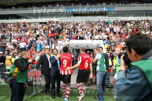 Eindhoven, 17 September 2006
Kompetitiewedstrijd PSV-Feyenoord, eindstand 2-1
Patrick Kluivert stapt met een goed gevoel van het veld nazijn eerste wedstrijd als invaller