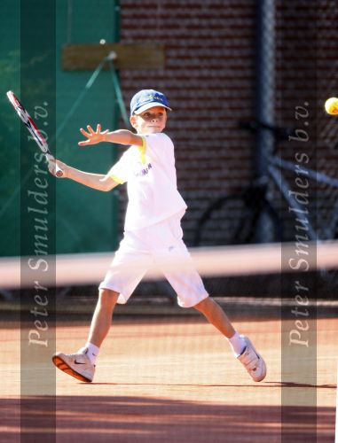 Muiderberg 7 september 2007
Alec en Emma Krajicek  spelen samen tennis bij de clubkampioenschappen. Papa Richard en de au pair kijken toe.