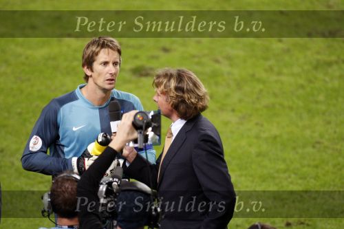Amsterdam 8 september 2007
kwalificatieduel voor EK tussen Nederland en Bulgarije in de amsterdam arena. Nederland wint met 2-0. hans Keraay jr en Edwin v d Sar