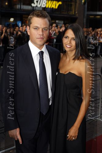 Amsterdam 23 augustus 2007
Premiere  film Matt Damon in Tuschinski. Matt damon met zijn vrouw