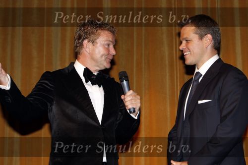 Amsterdam 23 augustus 2007
Premiere  film Matt Damon in Tuschinski. Matt damon  en Rene  Mioch