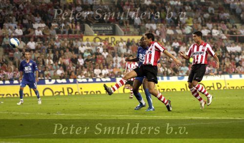 Eindhoven, 25 Augustus 2007 Eerste thuiswedstrijd Seizoen 2007/2008 PSV-NEC, eindstand 5-0
Otman Bakkal scoort zijn doelpunt (4-0) 
Foto Ronald Otter