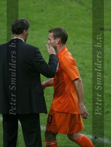 Amsterdam 8 september 2007
kwalificatieduel voor EK tussen Nederland en Bulgarije in de amsterdam arena. Nederland wint met 2-0. Wesley Sneijder met Marco v Basten