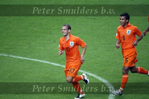 Amsterdam 8 september 2007
kwalificatieduel voor EK tussen Nederland en Bulgarije in de amsterdam arena. Nederland wint met 2-0. Wesley Sneijder na zijn doelpunt
